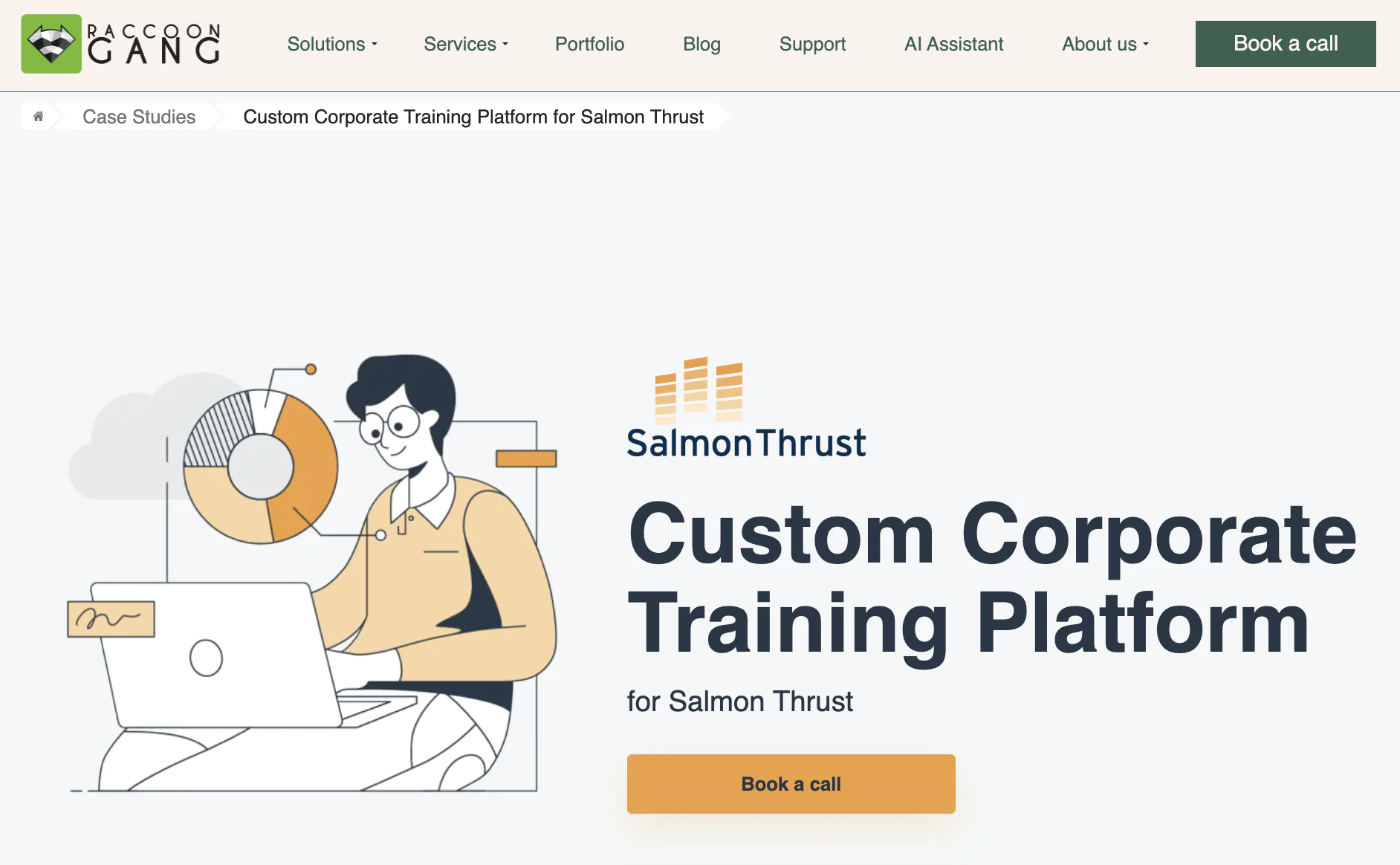 Custom Corporate Training Platform for Salmon Thrust by Racoon Gang