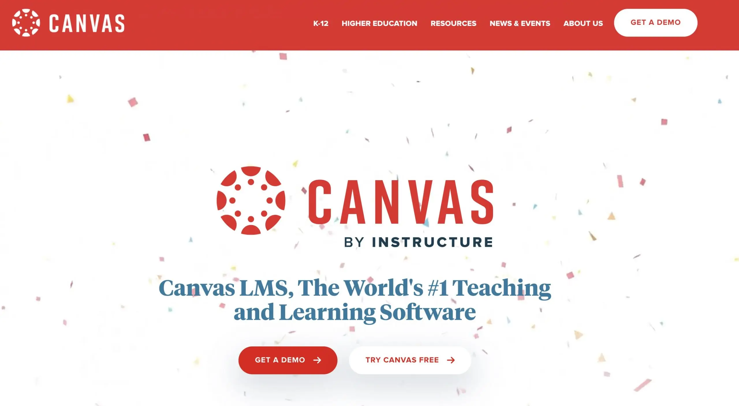 Canvas main page screen