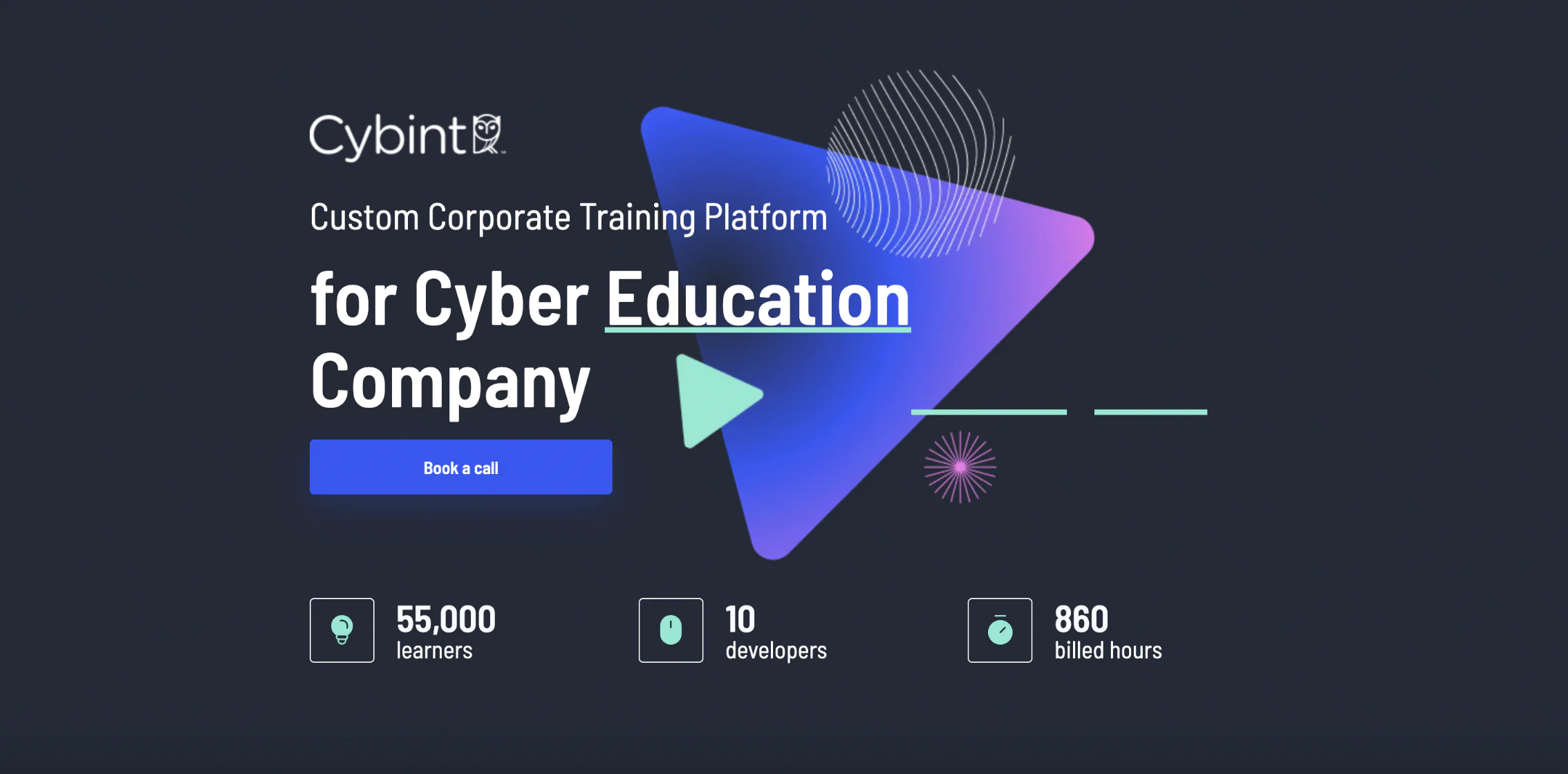 Custom corporate training platform for cyber education company