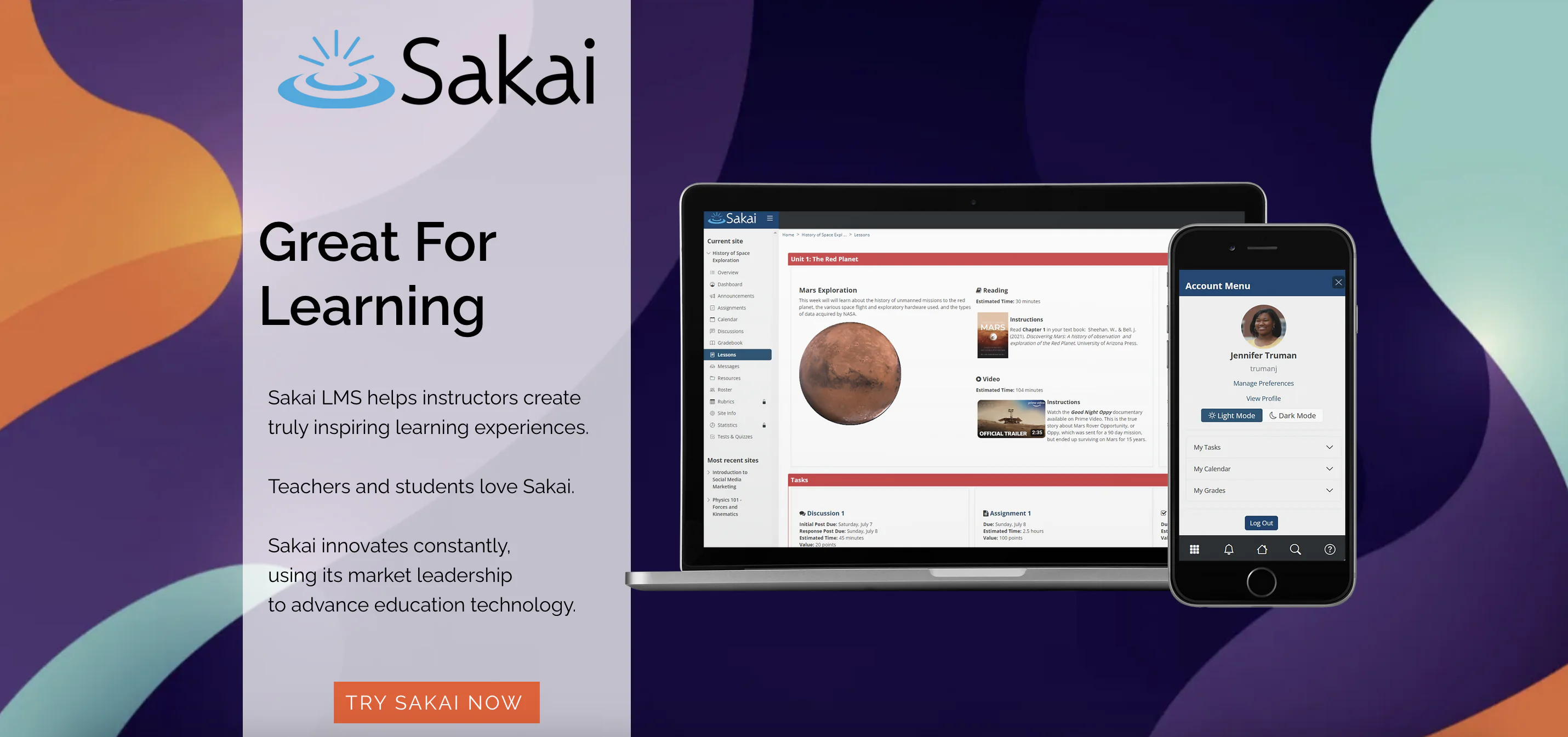 Sakai LMS homepage