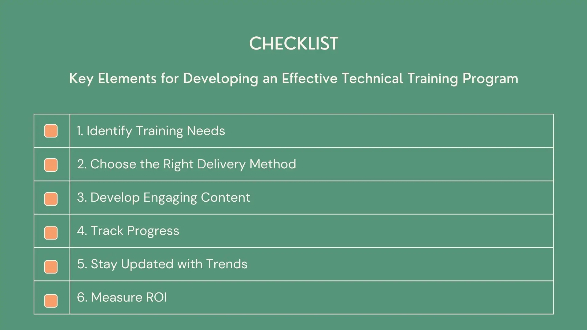 Key Elements for Developing an Effective Technical Training Program